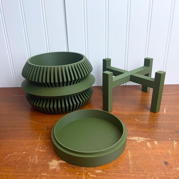 Uldol Indoor Planter w/ Drainage Hole and Drip Tray, Houseplants, 3D Printed - Picture 7 of 10